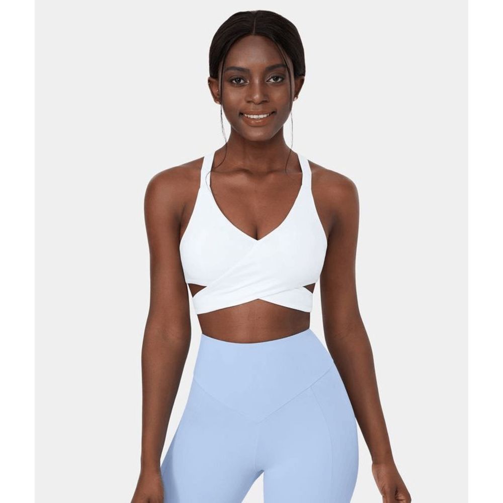 NWT Size XLrg Halara Low Support Crossover Hem Cut Out Racerback Yoga Sports Bra